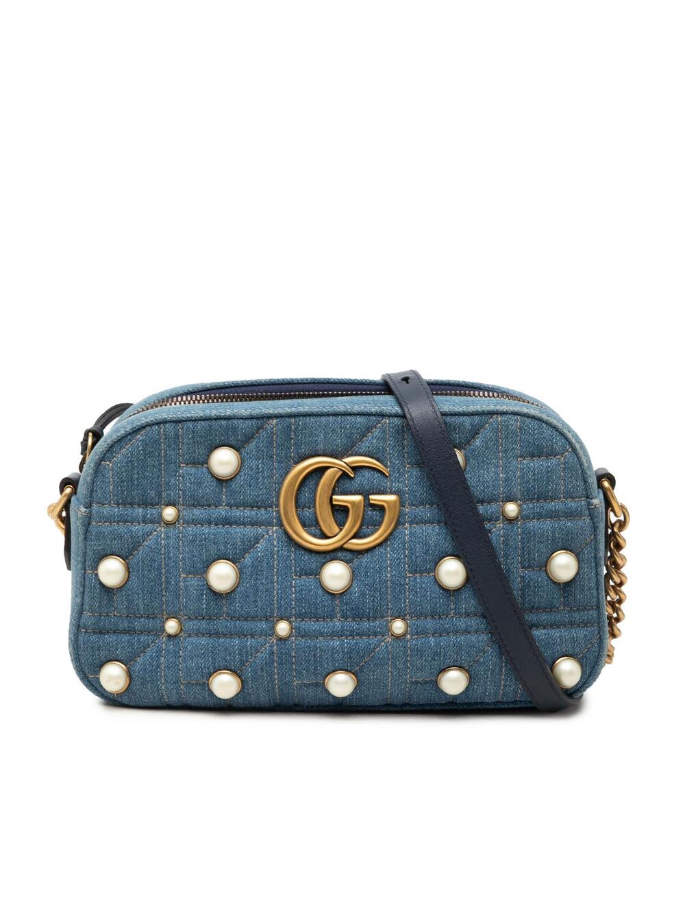 Gucci Small Gg Marmont Pearl Studded #341682G10B